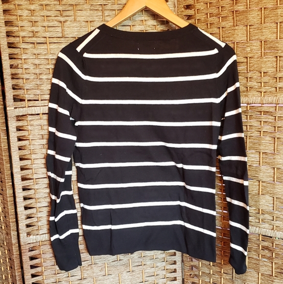 Old Navy Striped Cardigan Black and White - Picture 2 of 6